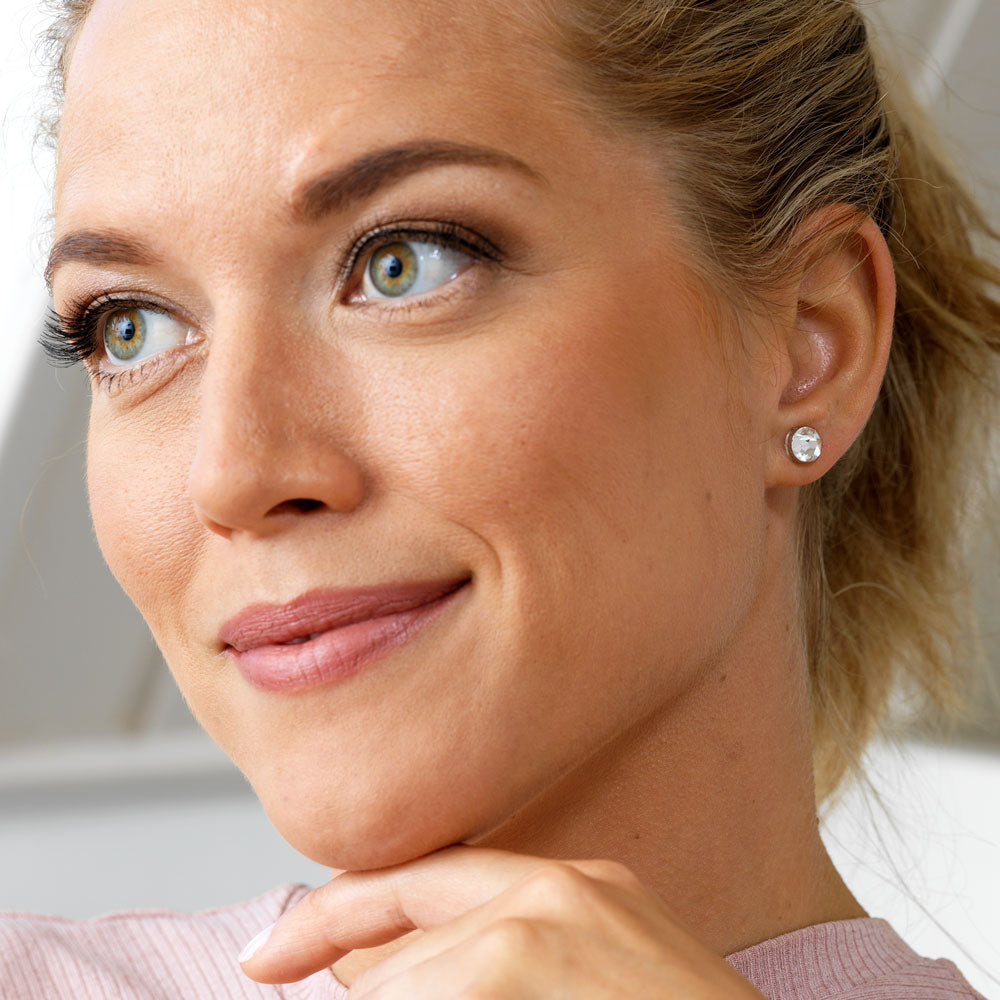 Bezel Earring 8 mm -MP