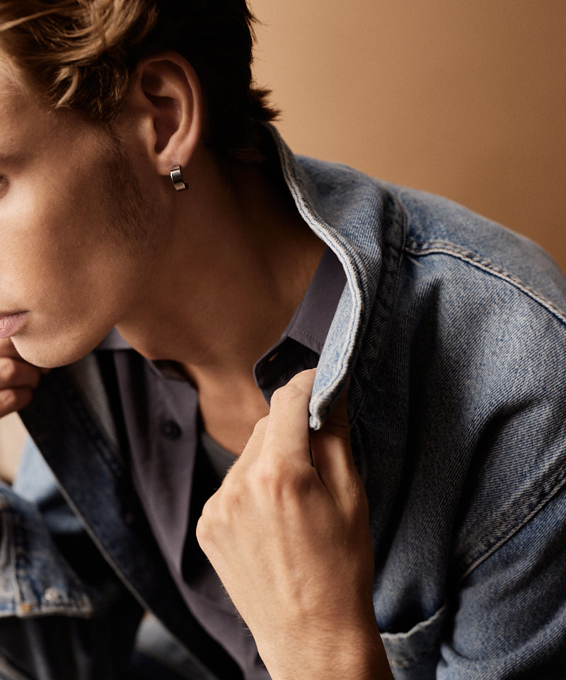 Pendant Plain Grand Curved Earring 15 mm -NT