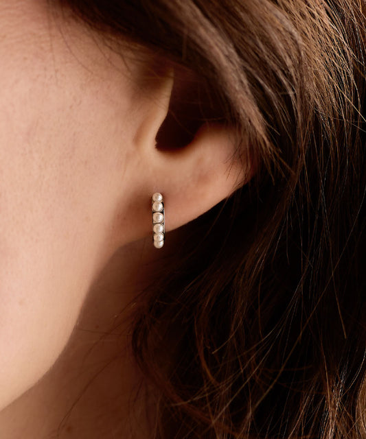 Pendant Pearl Curved Earring -NT