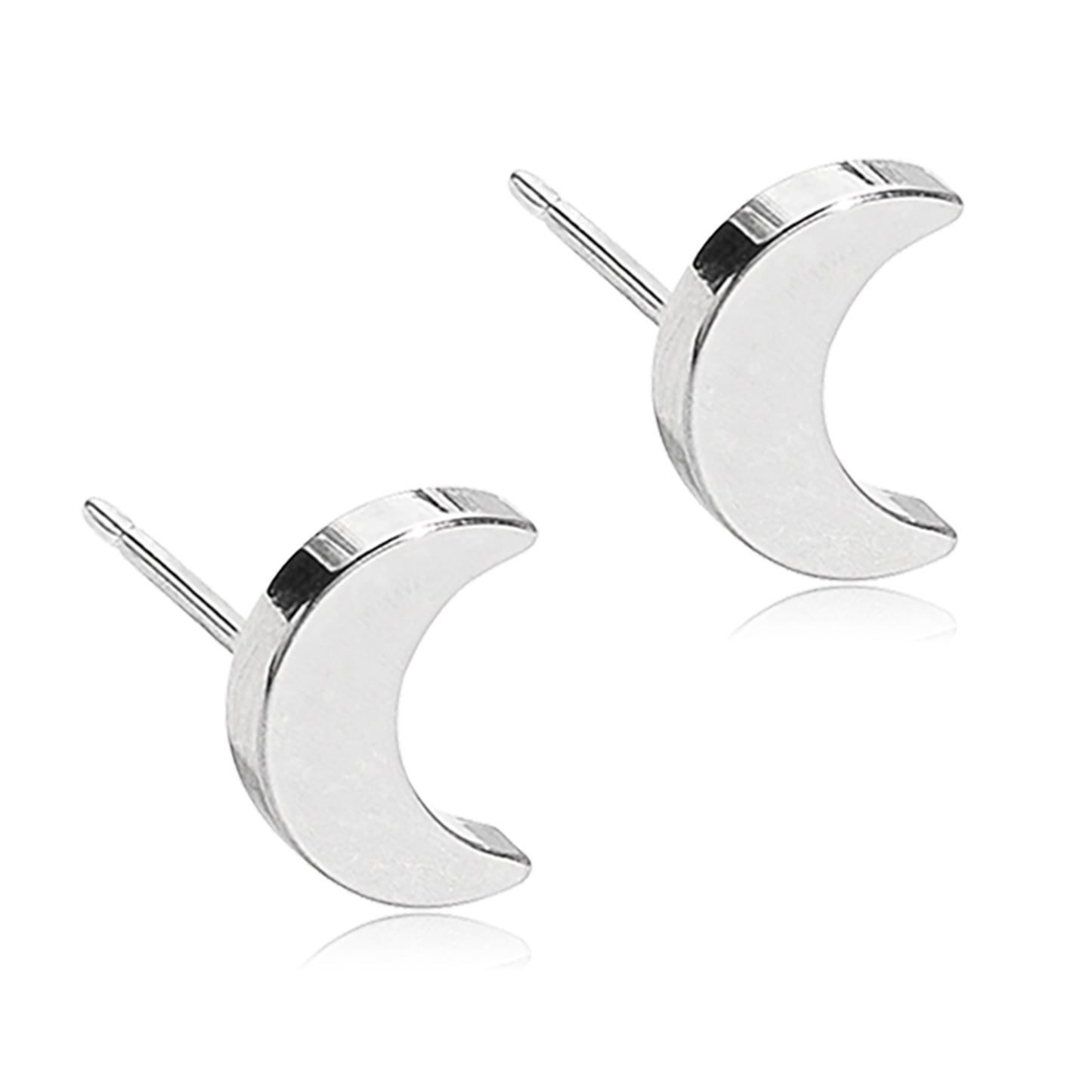Titanium Moon Earring
