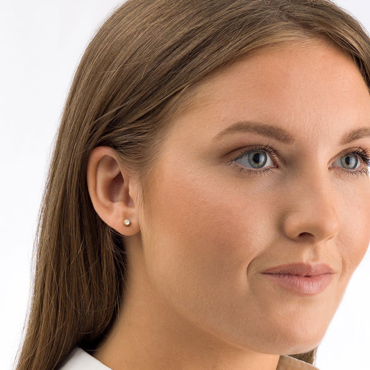 Bezel Earring 4 mm -GT