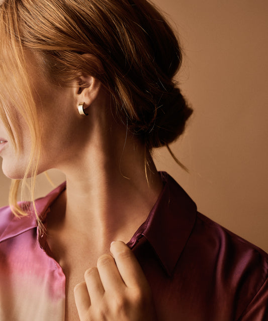 Pendant Plain Grand Curved Earring 15 mm -GT