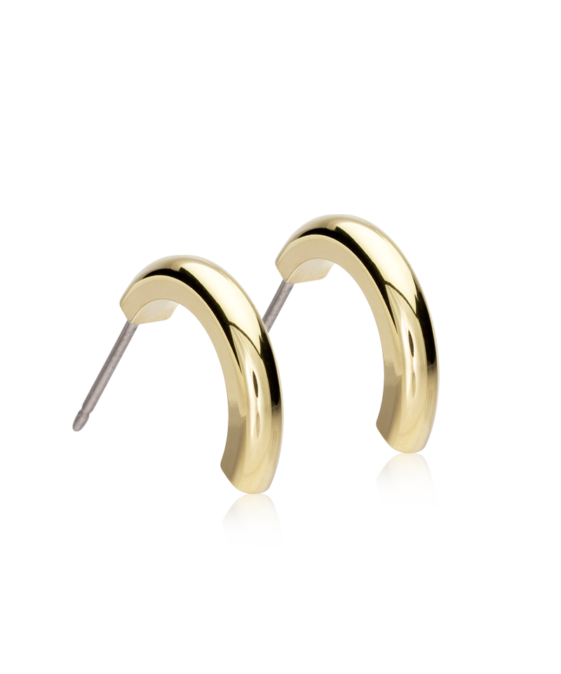 Half Hoop Earrings | Hypoallergenic | Gold Titanium
