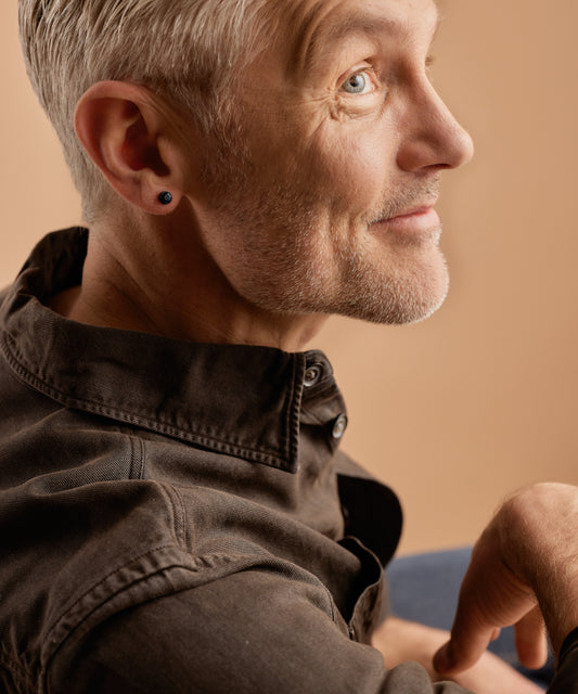 Bezel Earring 6 mm -BT