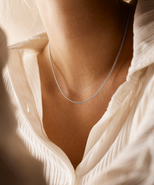 Micro curb link Necklace 48-52 cm S