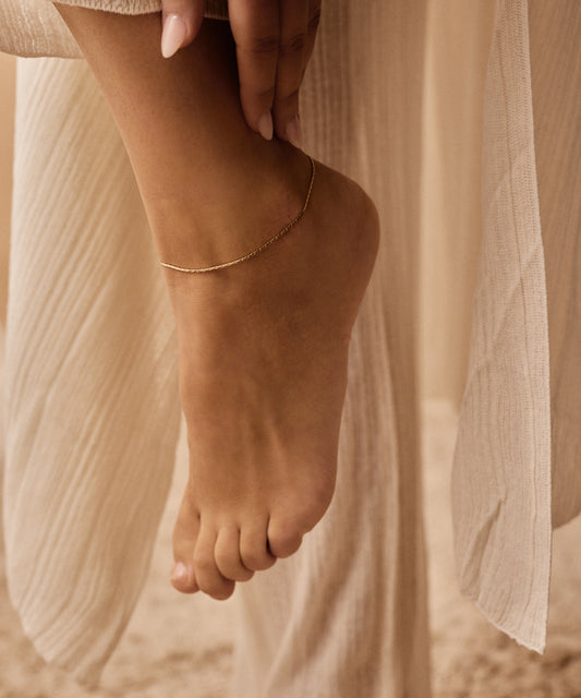 Flat chain Anklet 22-27 cm G