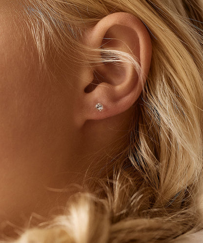 Bezel Earring 4 mm -MP