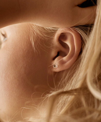 Bezel Earring 4 mm -MP