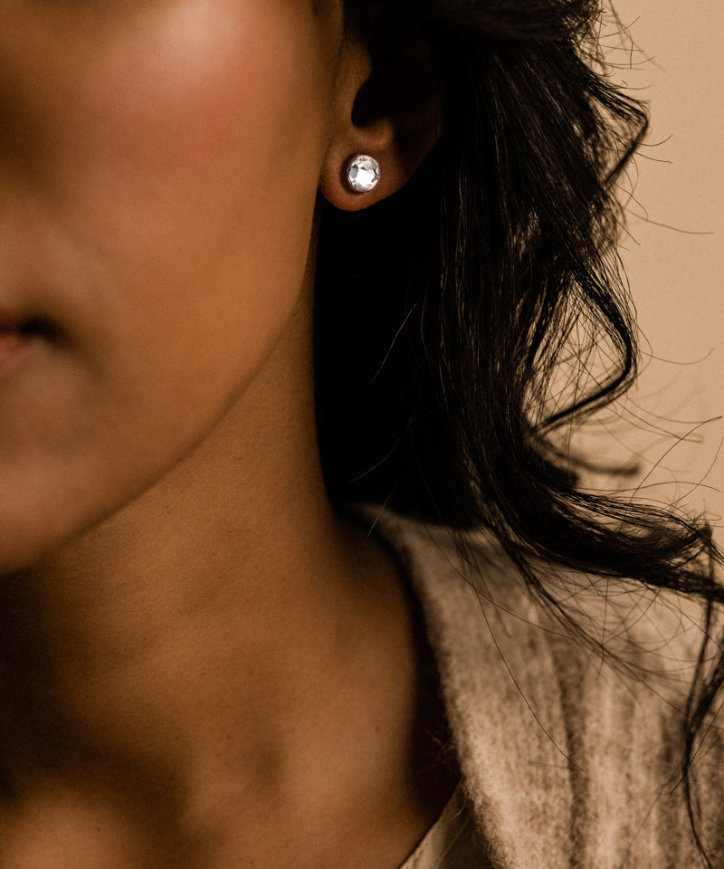 Bezel Earring 8 mm -MP