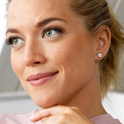 Bezel Earring 8 mm -MP