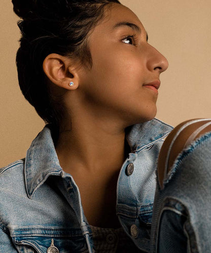 Bezel Earring 6 mm -MP