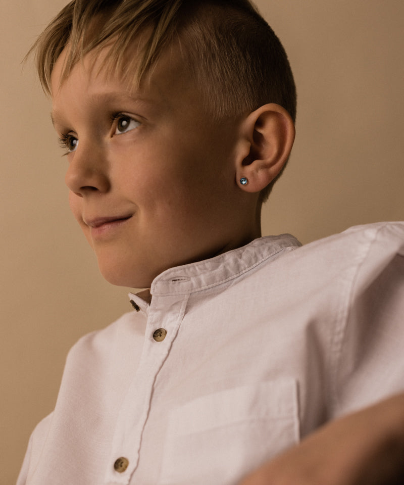 Bezel Earring 6 mm -MP