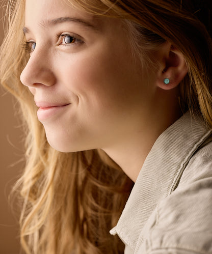 Bezel Earring 6 mm -MP