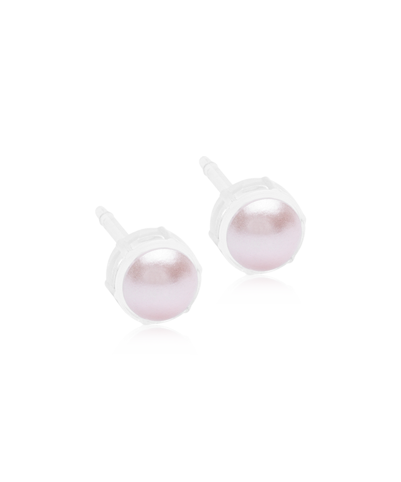 Bezel Pearl Hypoallergenic Stud Earrings | Medical Grade Plastic | 5mm