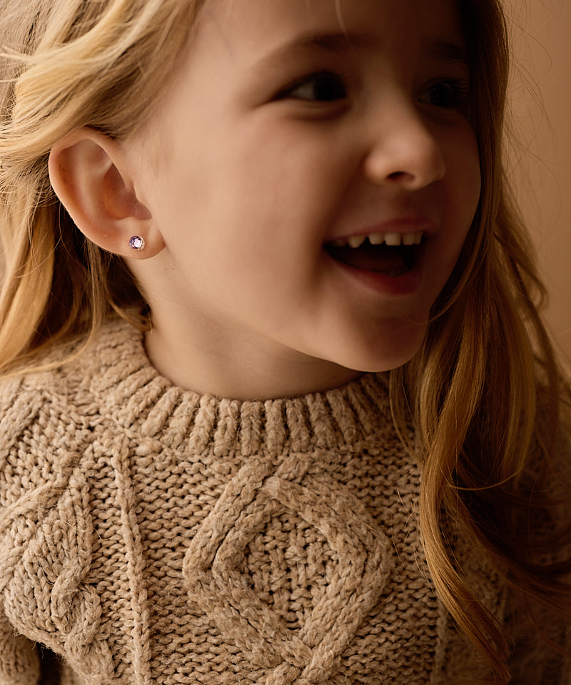 Bezel Earring 6 mm -MP