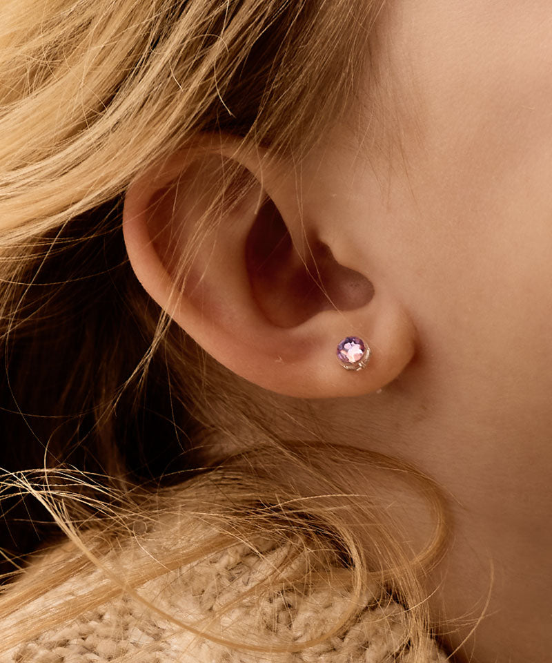 Bezel Earring 6 mm -MP