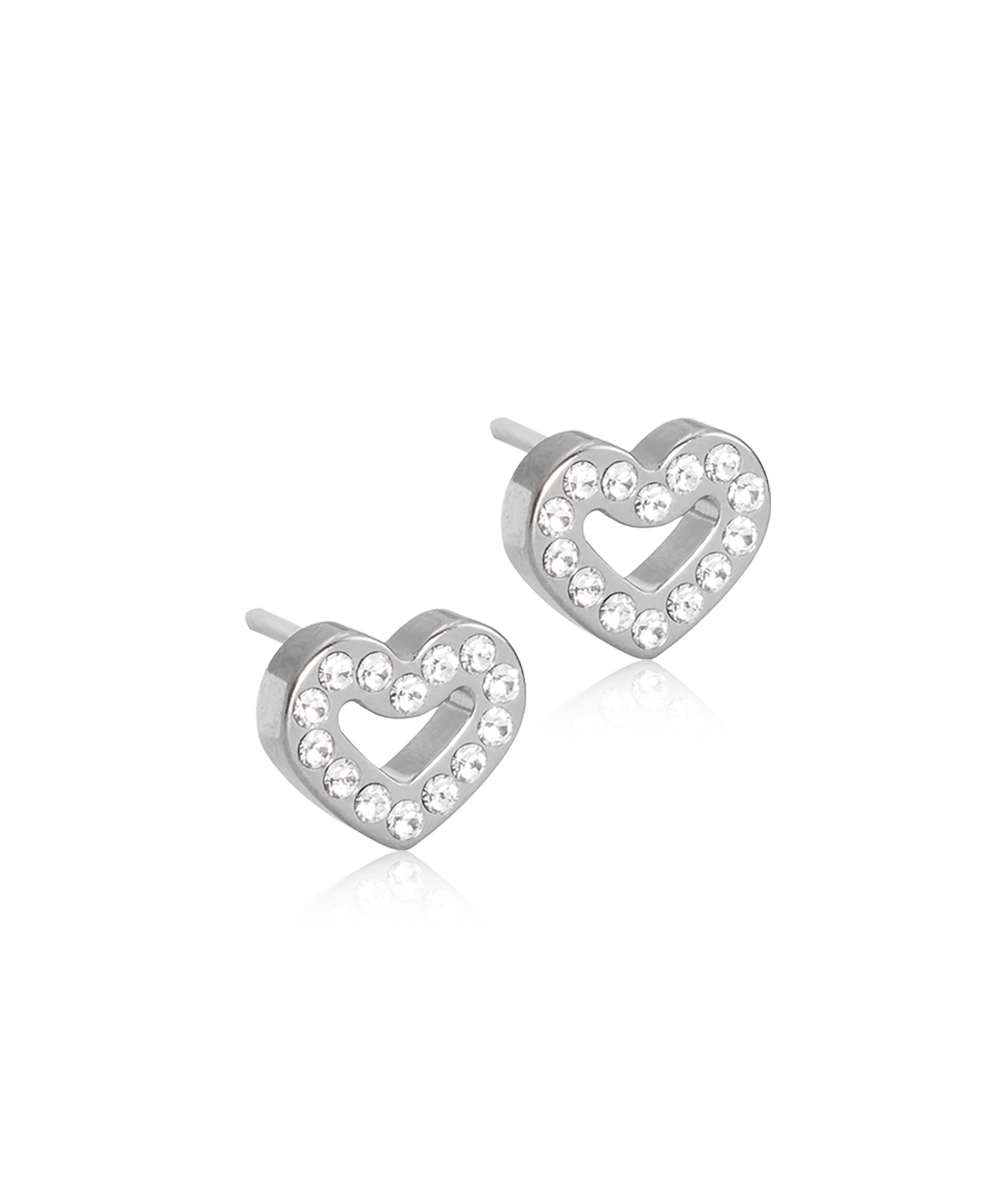 Brilliance Heart Hollow Earring -NT