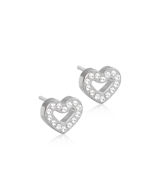 Brilliance Heart Hollow Earring -NT