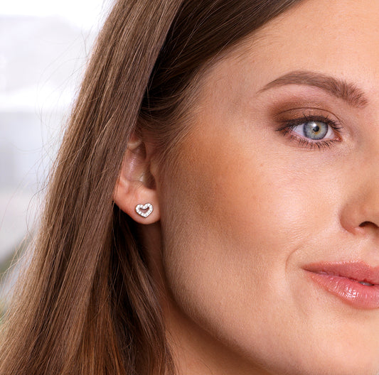 Brilliance Heart Hollow Earring -NT