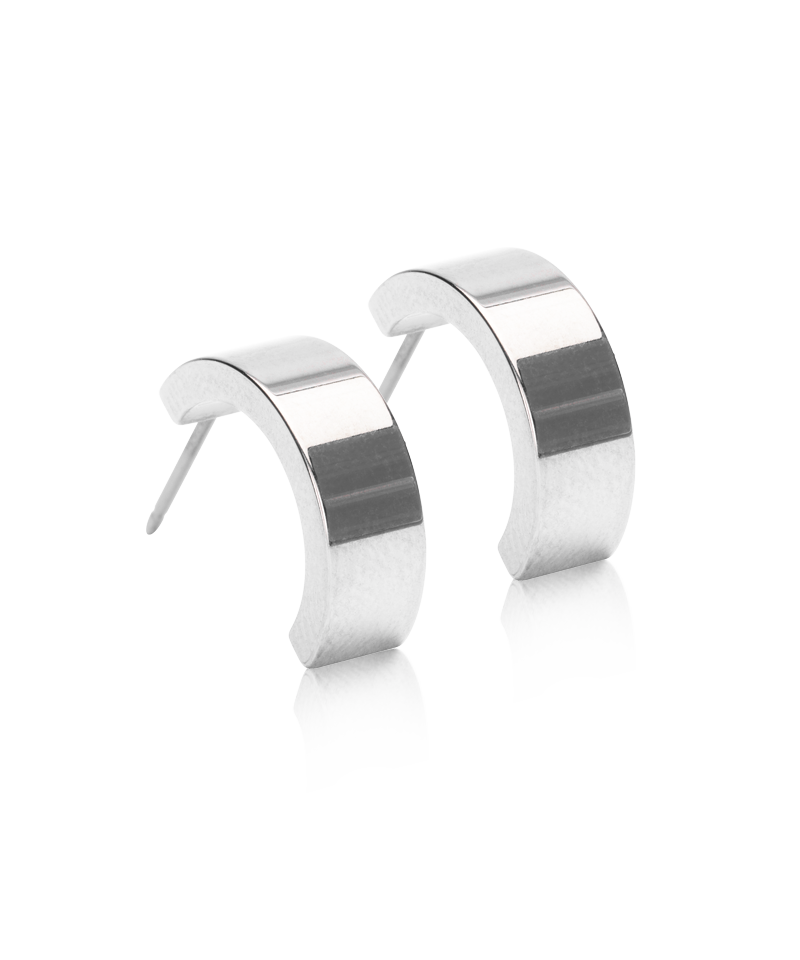 Pendant Plain Grand Curved Earring 15 mm -NT