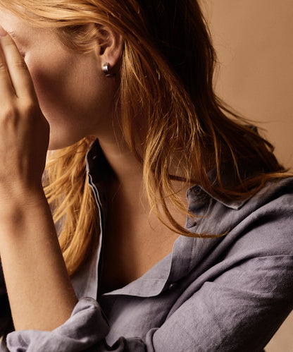 Pendant Plain Grand Curved Earring 15 mm -NT