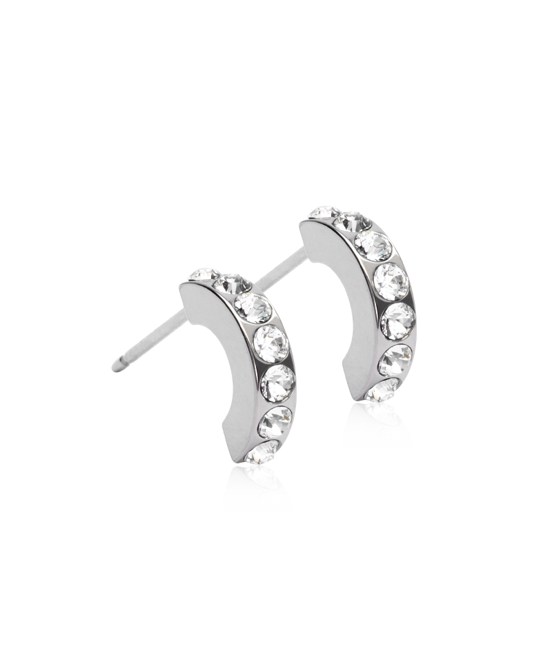 Pendant Pearl Curved Earring -NT