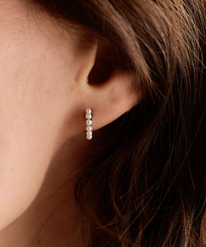 Pendant Pearl Curved Earring -NT