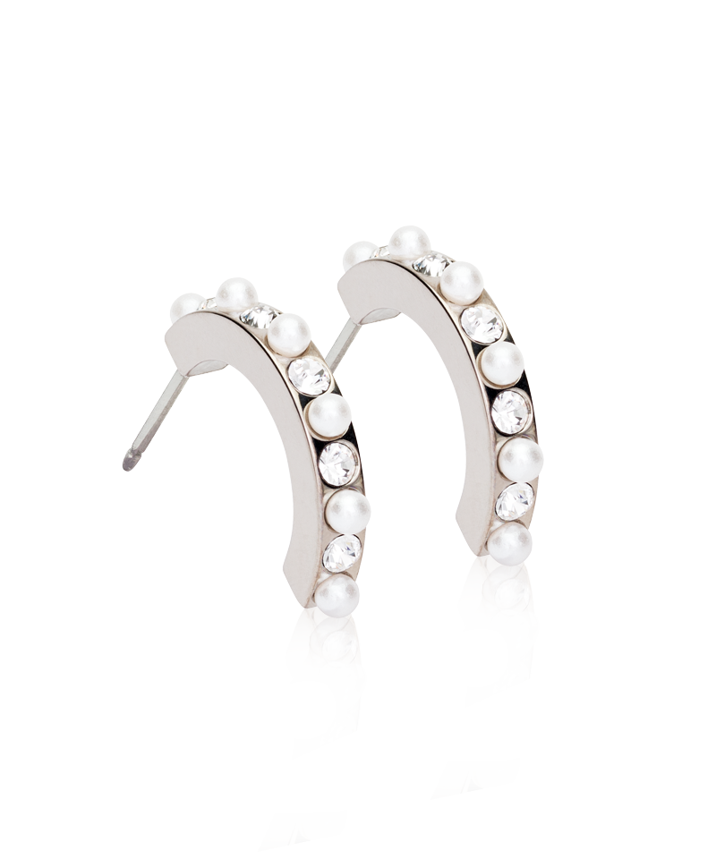 Pendant Mixed Curved Earring -NT