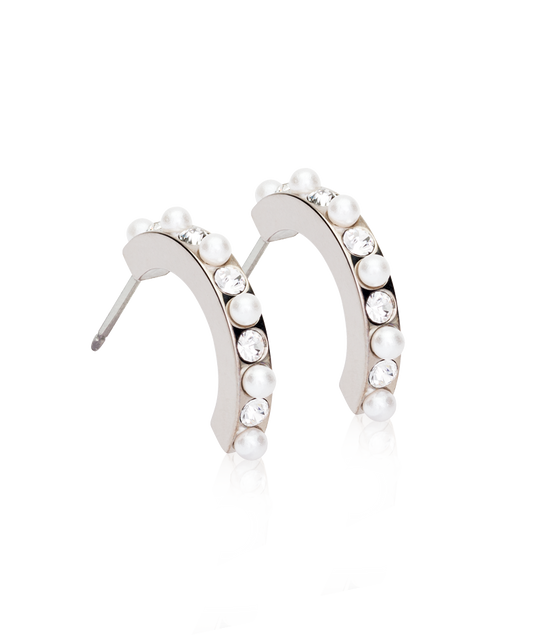 Pendant Mixed Curved Earring -NT