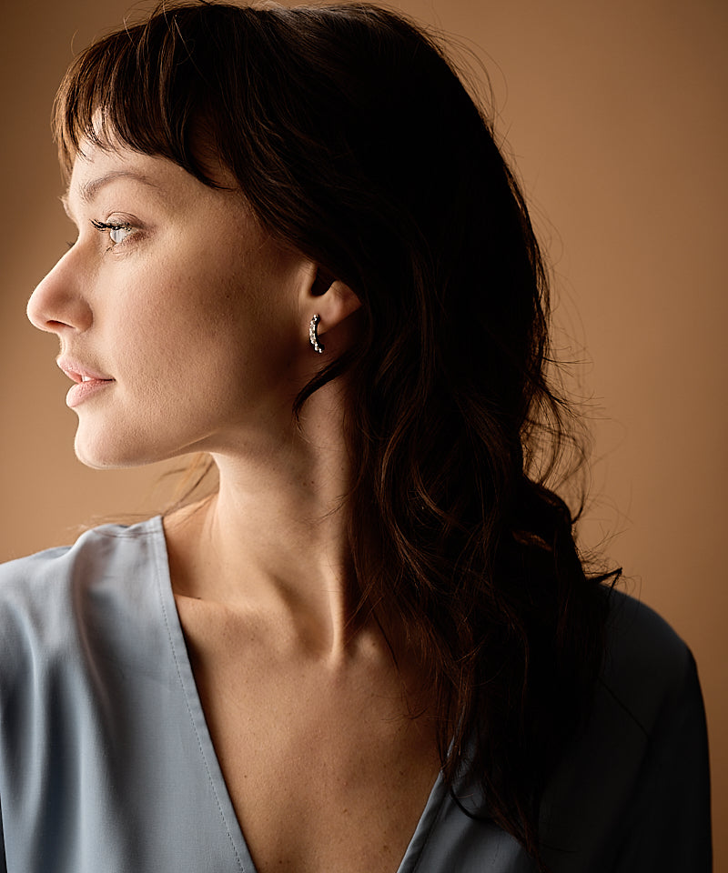 Pendant Mixed Curved Earring -NT