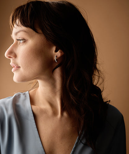 Pendant Mixed Curved Earring -NT