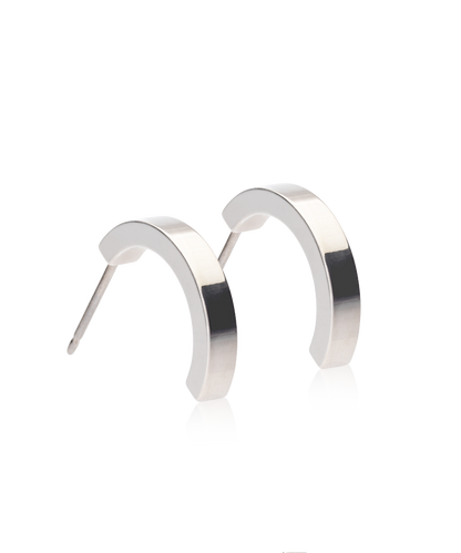 Half Hoop Earrings | Hypoallergenic | Silver Titanium