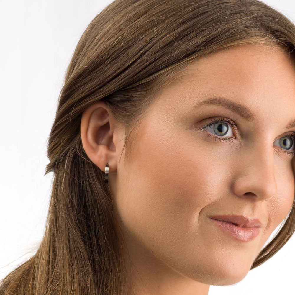 Half Hoop Earrings | Hypoallergenic | Silver Titanium
