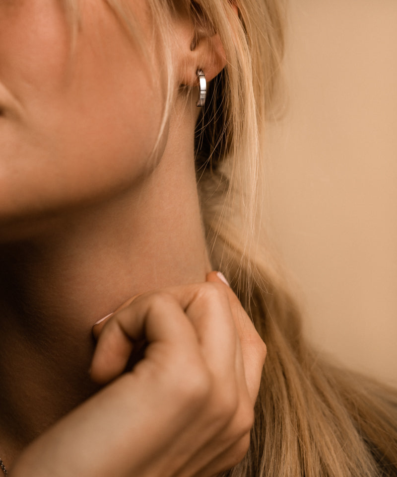 Half Hoop Earrings | Hypoallergenic | Silver Titanium