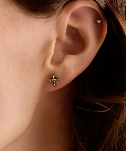 Brilliance Cross Earring -NT