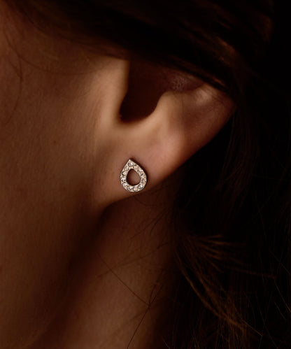 Brilliance Drop Hollow Earring -NT