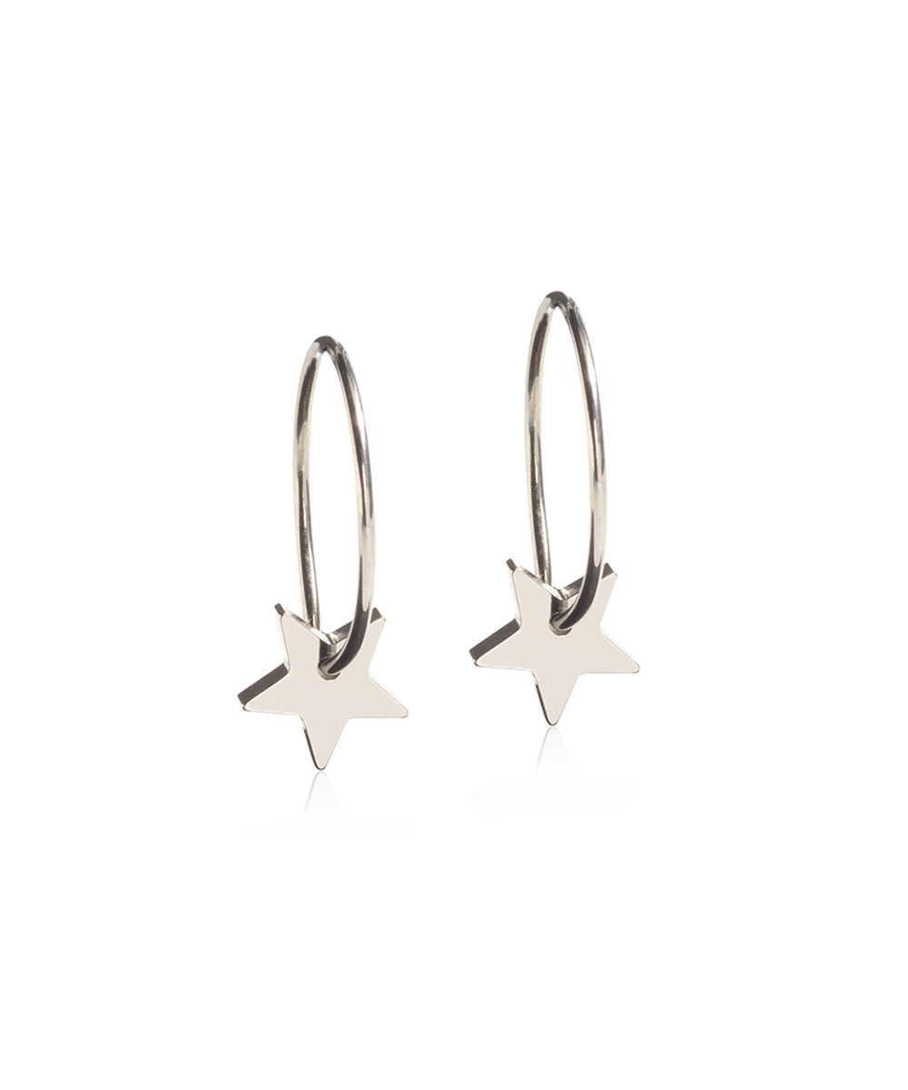 Ear Ring 14 mm, Pendant Star -NT