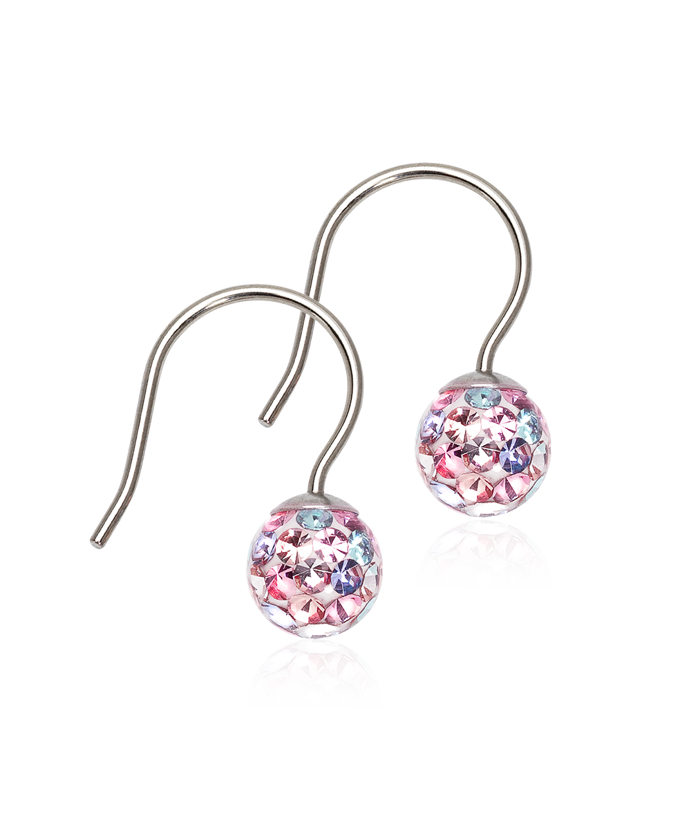 Mini Pendant Crystal Ball Earring -NT