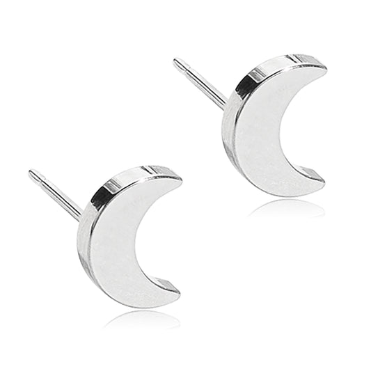 Titanium Moon Earring