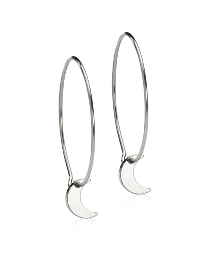 Ear Ring 25 mm, Pendant Moon -NT