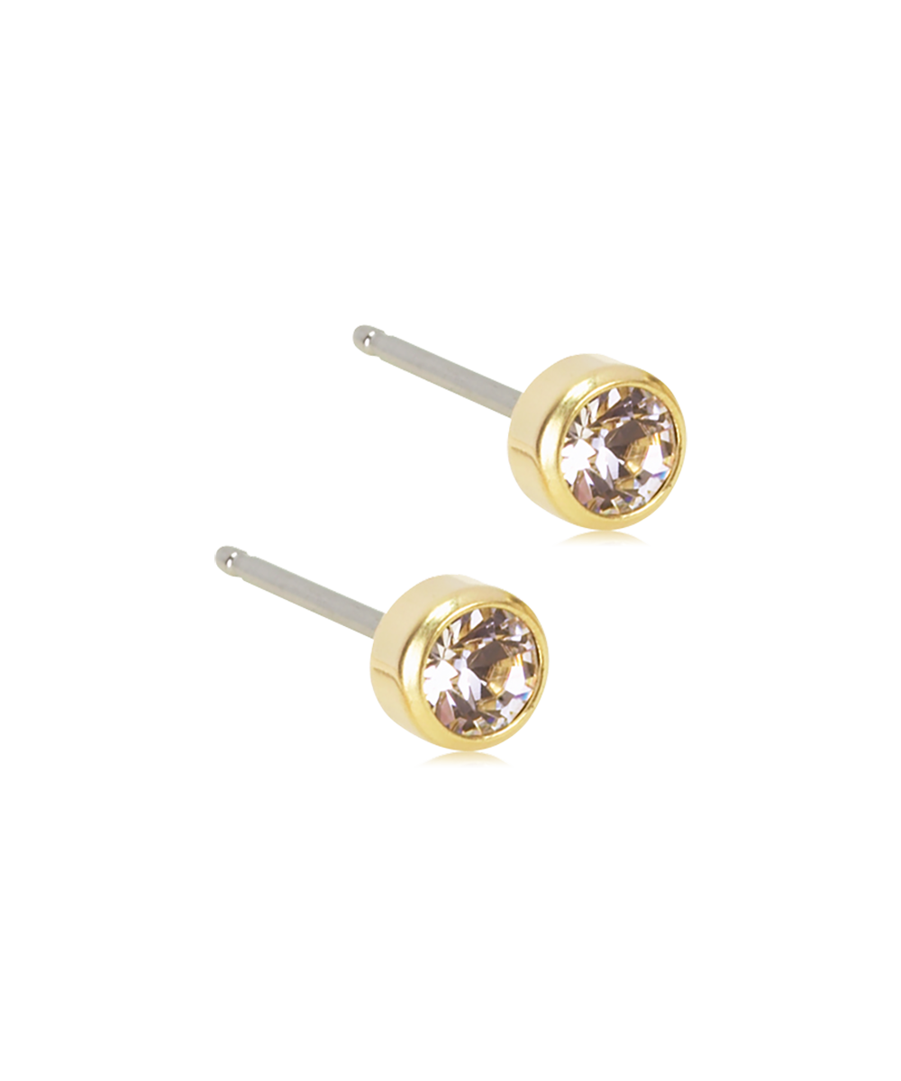 Bezel Earring 4 mm -GT