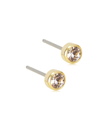 Bezel Earring 4 mm -GT