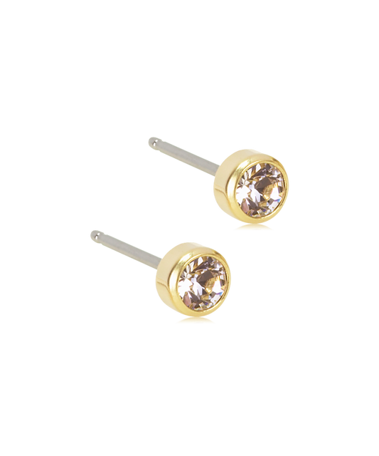 Bezel Earring 4 mm -GT