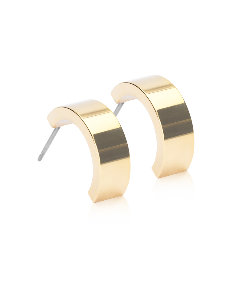 Pendant Plain Grand Curved Earring 15 mm -GT