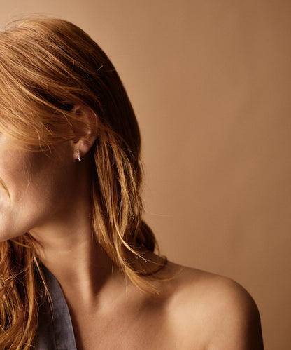 Pendant Pearl Curved Earring 10 mm -GT