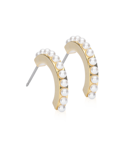 Pendant Pearl Curved Earring 15 mm -GT