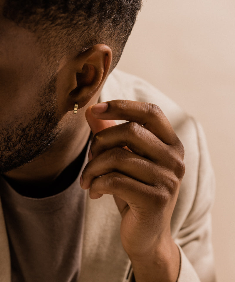 Pendant Plain Curved Earring 10 mm -GT