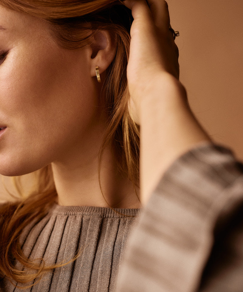 Pendant Plain Curved Earring -GT