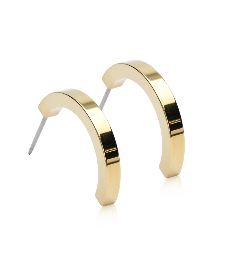 Pendant Plain Curved Earring 20 mm -GT