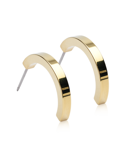 Pendant Plain Curved Earring 20 mm -GT